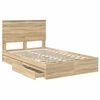 vidaXL Opslag bed met lade Sonoma Eiken 135 x 190 cm Bewerkt hout