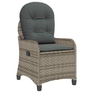vidaXL Ligstoel Grijs poly rattan