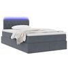 vidaXL Opbergbed met LED met matras Donkergrijs 120 x 190 cm Fluweel