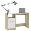 vidaXL Bureau met lades 110x50x76 cm spaanplaat wit sonoma eikenkleur