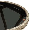 vidaXL Salontafel 60 cm poly rattan en gehard glas beige