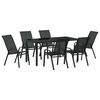 vidaXL Tuin eettafelset 7 pcs Zwart Poedercoating staal