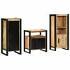 vidaXL Badkamermeubelset 3 st Bruin en zwart Massief Mango Hout