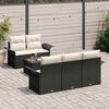 vidaXL Bankstel met kussen 6 pcs Zwart poly rattan