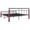 vidaXL Bedframe metaal en massief eikenhout 180x200 cm