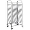 vidaXL Dienbladenwagen met 32 GN-bakken 75x55x162,5 cm roestvrij staal