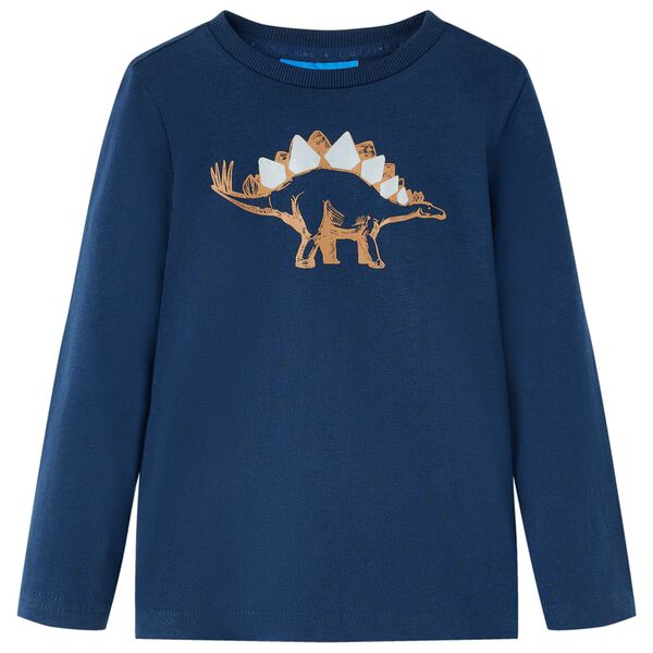 Kindershirt met lange mouwen 128 marineblauw