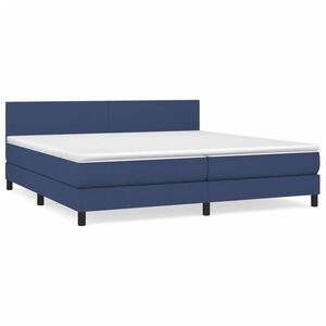 vidaXL Boxspring met matras stof blauw 200x200 cm