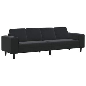 vidaXL Woonkamer Bank Zwart 250 x 77 x 76 cm