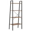 vidaXL Ladderrek met 4 schappen 56x35x140 cm donkerbruin en zwart
