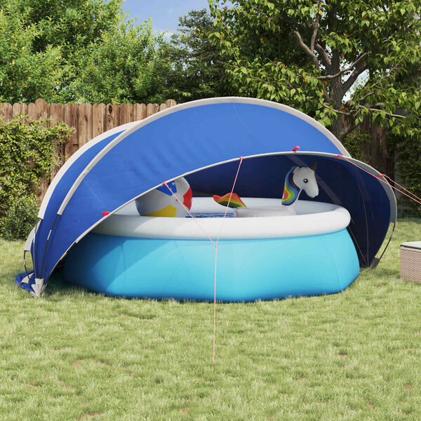 vidaXL Pooldome Groen 405 x 405 x 192 cm 185T polyester met PU-coating