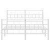 vidaXL Bedframe met hoofd- en voeteneinde metaal wit 140x200 cm