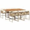 vidaXL 7-delige Tuinset met kussens poly rattan beige