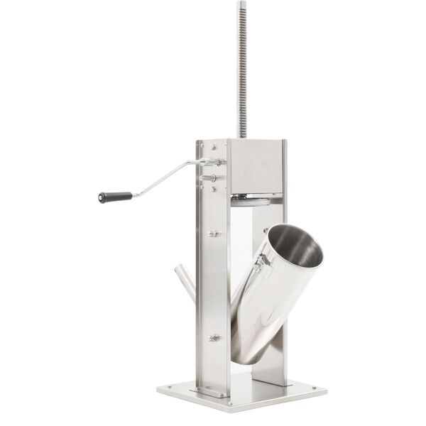 vidaXL Worstenvuller handmatig 5 L roestvrij staal zilverkleurig