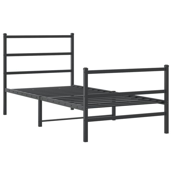 vidaXL Bedframe met hoofd- en voeteneinde&nbsp;metaal zwart 90x190 cm