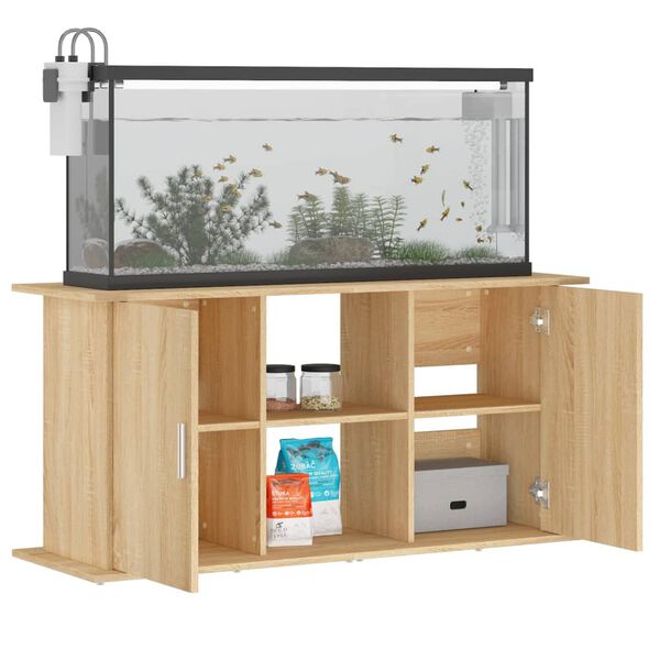 vidaXL Aquariumstandaard Sonoma Eiken 121x41x58 cm Bewerkt Hout