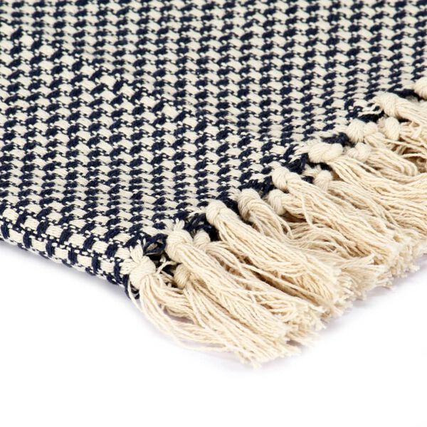 vidaXL Plaid 125x150 cm katoen marineblauw