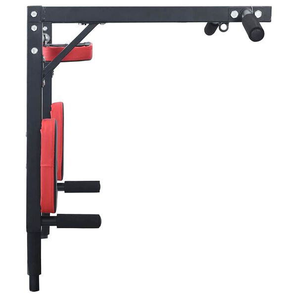 VidaXL Optrekbar dipstation Zwart en Rood 89 x 59 x 70 cm