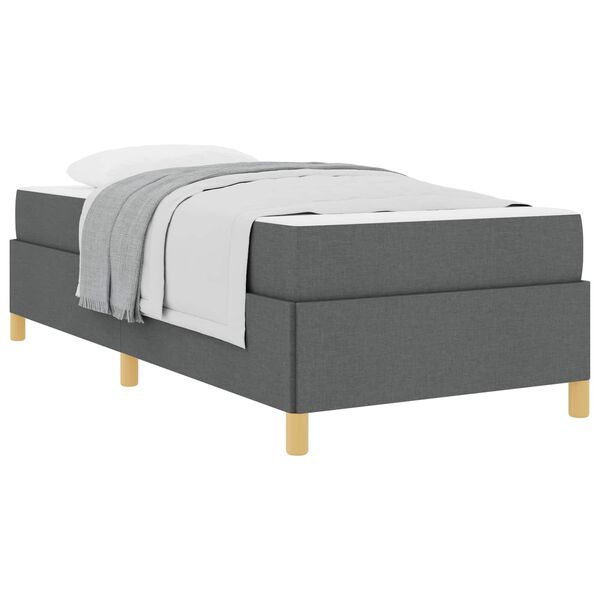 vidaXL Bedframe met matras Donkergrijs 80 x 200 cm Stof