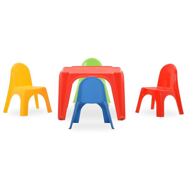 vidaXL Kindertafel en stoelenset PP