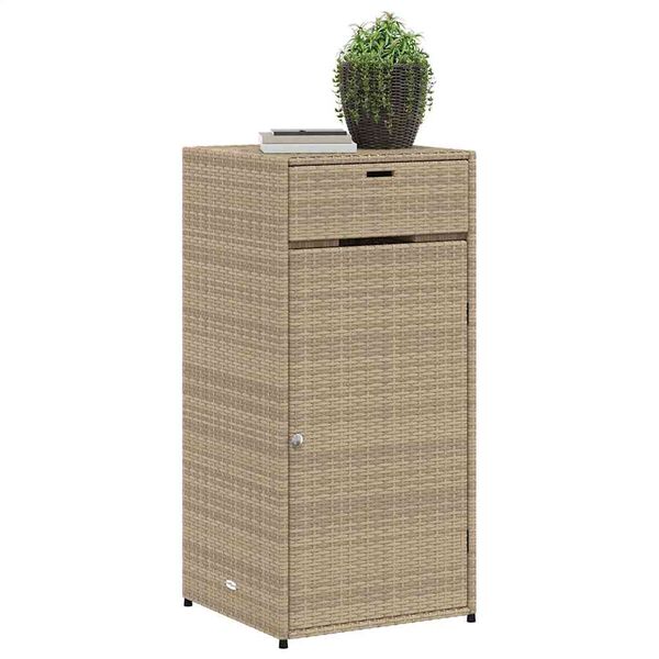 vidaXL Tuinkast 55x55x111 cm poly rattan beige