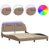vidaXL Bedframe "Viana" met LED zonder matras cappuccino 160x200 cm