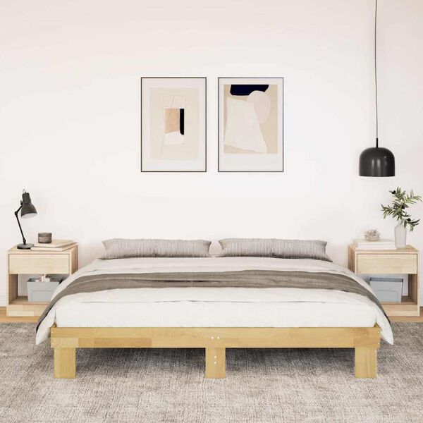 vidaXL Bedframe zonder matras 180x200 cm massief eikenhout