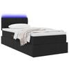 vidaXL Opbergbed met LED met matras met LED Zwart 100 x 200 cm Fluweel
