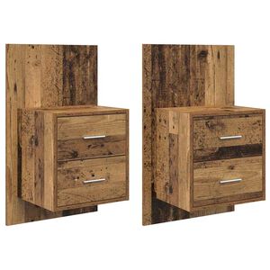 vidaXL Wandkastje 2 pcs Oud Hout 48,5 x 32,5 x 80 cm Bewerkt hout