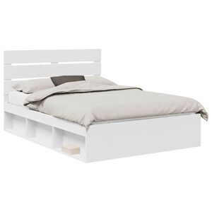 vidaXL Bedframe met hoofdeinde Wit 150 x 200 cm Massief grenenhout