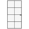 vidaXL Binnendeur 102x201,5 cm gehard glas en aluminium smal zwart