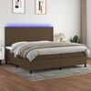 vidaXL Boxspring met matras en LED stof donkerbruin 200x200 cm