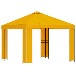 vidaXL Prieel 3 x 3 m Geel Polyester en staal 190 gsm