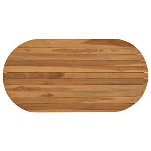 vidaXL Tafelblad 90 x 45 x 3,5 cm Ovaal Massief Teakhout Naturel