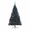 vidaXL Kunstmatig Voorverlicht Kerstboom met 300 LED Zwart 180 cm PVC