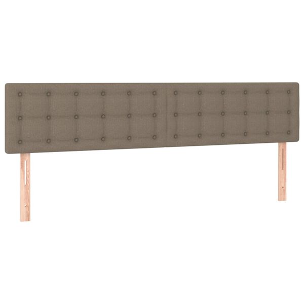 vidaXL Hoofdborden 200x5x78/88 cm stof taupe