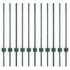 vidaXL Afrasteringspaal 11 pcs Groen 120 cm Staal