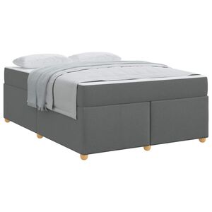 vidaXL Bedframe met matras Donkergrijs 160 x 200 cm Stof