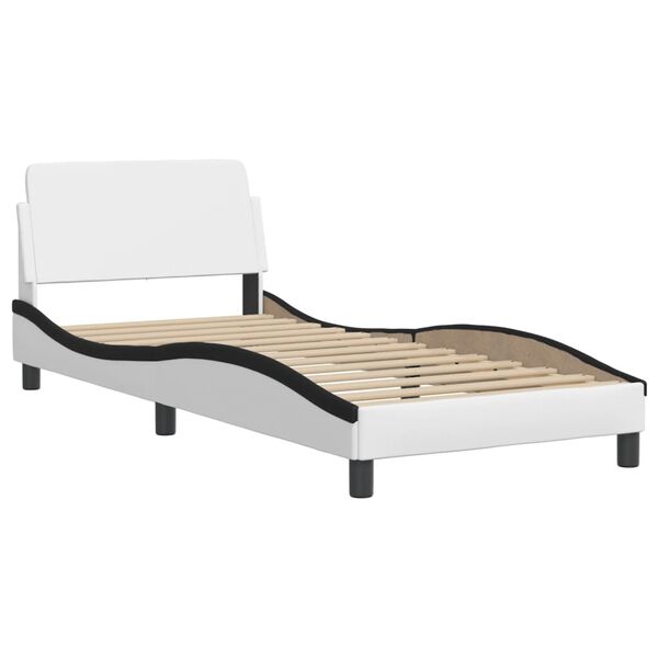 vidaXL Bed "Viana" met matras kunstleer zwart en wit 80x200 cm