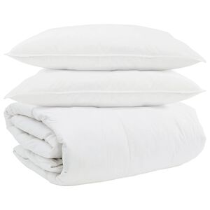 vidaXL Dekbed Set met kussen 3 pcs Wit Donsveertjes