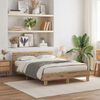 vidaXL Bedframe met LED Artisan Eiken 140 x 190 cm Bewerkt hout