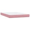 vidaXL Boxspring met matras en LED fluweel roze 140x210 cm