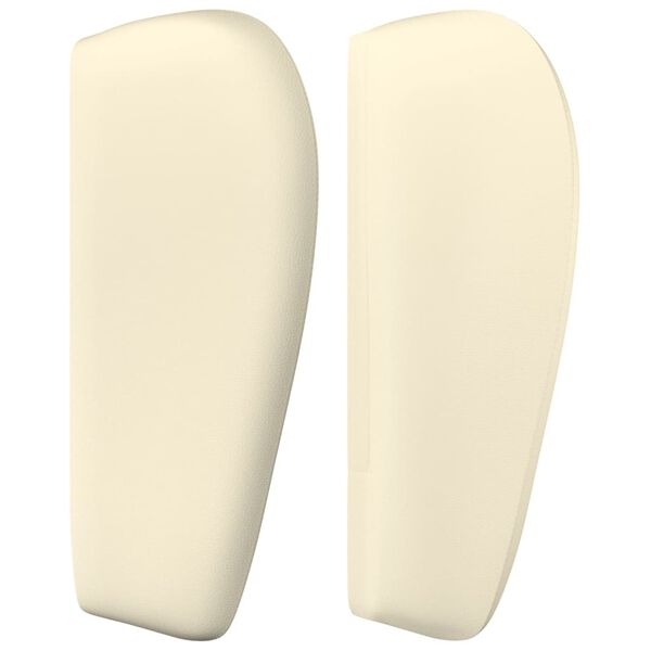 vidaXL Hoofdbord met randen 147x23x78/88 cm kunstleer cr&egrave;mekleurig