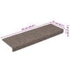 vidaXL Trapmatten zelfklevend 15 stuks 65x21x4 cm beige rechthoekige rand