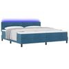 vidaXL LED Box Spring Bed met matras Donkerblauw 200 x 200 cm Fluweel