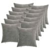 vidaXL Kussensloop 12 st HEERLEN Donkergrijs 40 x 40 cm Chenille Stof