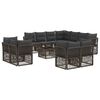 vidaXL Tuinbankenset 12 st Grijs poly rattan