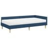 vidaXL Hoekbedframe met Matras met matras 2 pcs Blauw Stof