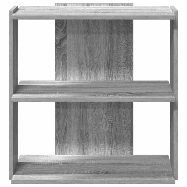 vidaXL Boekenkast 3-laags 60x30x60 cm bewerkt hout grijs sonoma eiken
