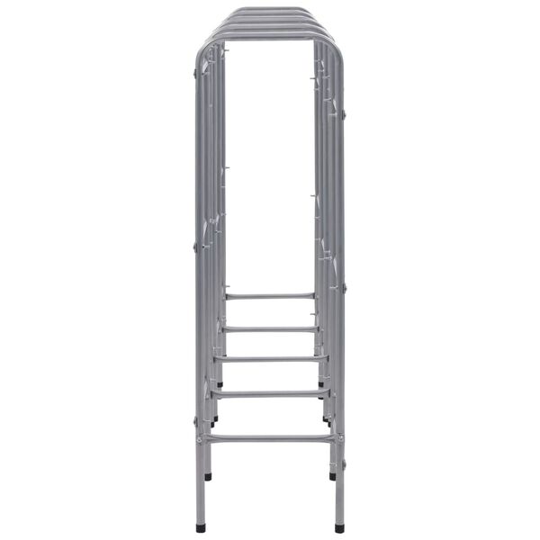 vidaXL Opbergrek voor 12 kratten 190x33x116 cm staal zilverkleurig
